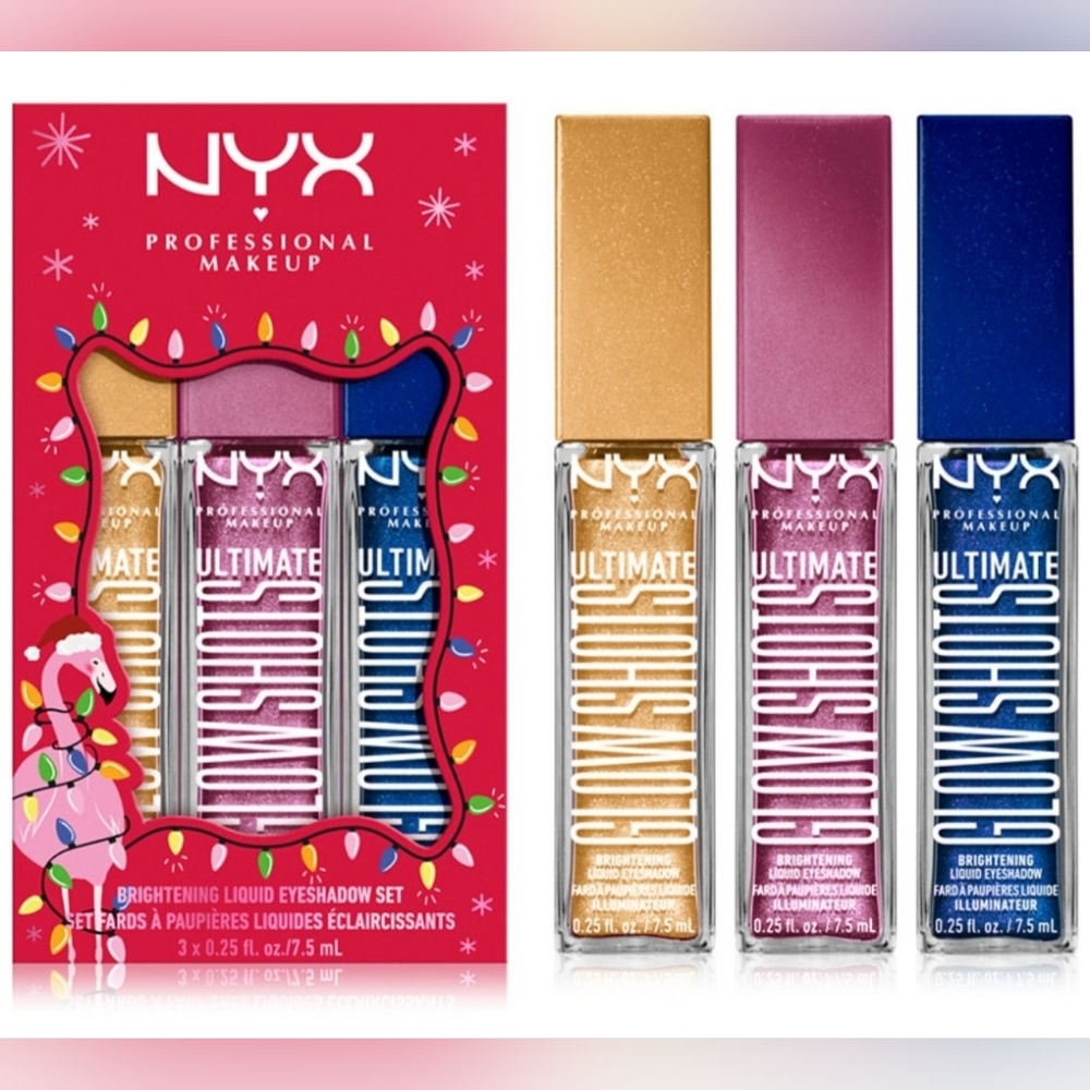 NEW NYX Ultimate Glow Shots Brightening Liquid Eyeshadow 3 Piece Set